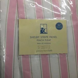 Pottery Barn Kids Shelby Pink Stripe Drape 84L 50W